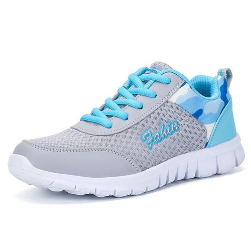 Sport Shoes For Women Tennis Shoes 2019 Lace-Up Fashion Breathable Mesh Flat Sneakers Casual Shoes Calzado Deportivo Mujer