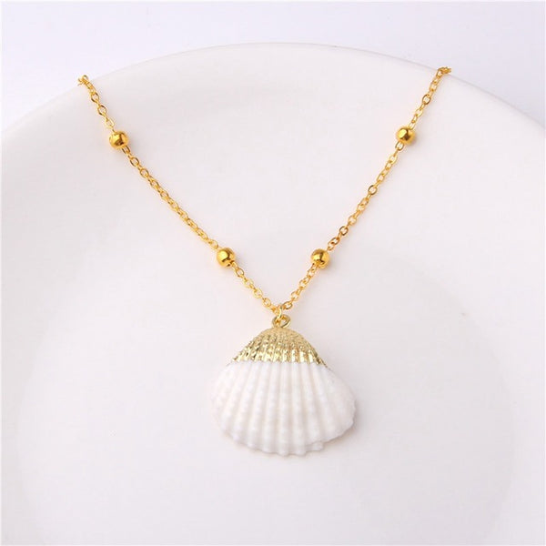 2019 Boho Conch Shells Necklace Sea Beach Shell Pendant Necklace For Women Collier Femme Shell Cowrie Summer Jewelry Bohemian