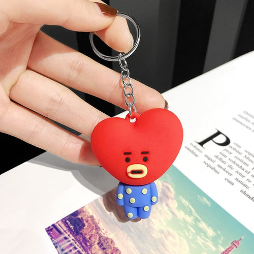 KPOP Bangtan Boys Suga V PVC Keychain Bags Chain Charm Cords Lariat Clip Lanyards Keyring Accessory Funny Toys Bt21 Keychain