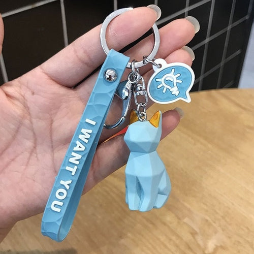 2019 New Fashion Cute Dinosaur Keychain Key Ring Fashion Cotton Stuffing Cartoon PU Key Chain Creative Car Bag Phone Key Ring